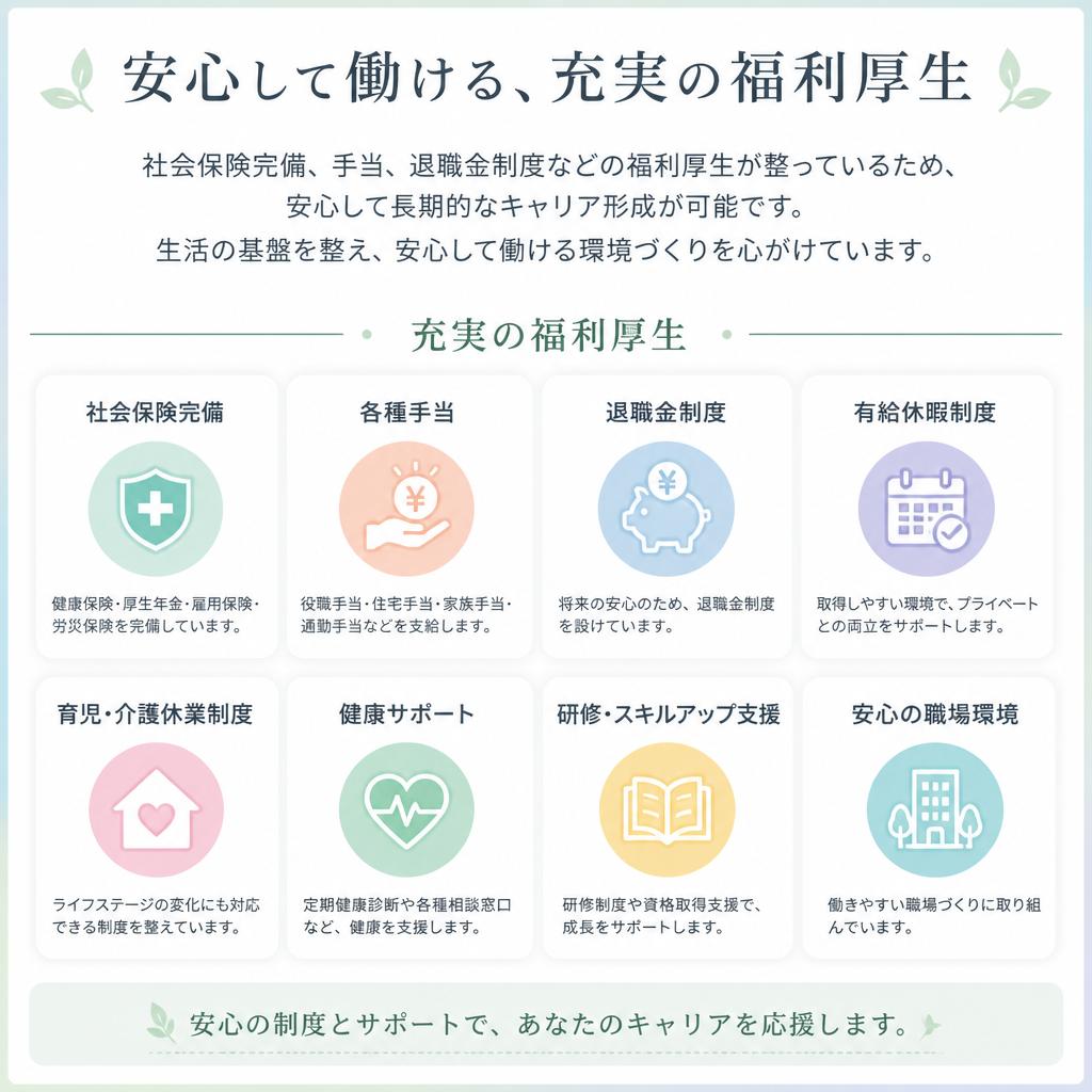 充実した福利厚生が生む安定感