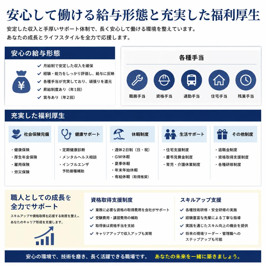 安定収入の実現と福利厚生