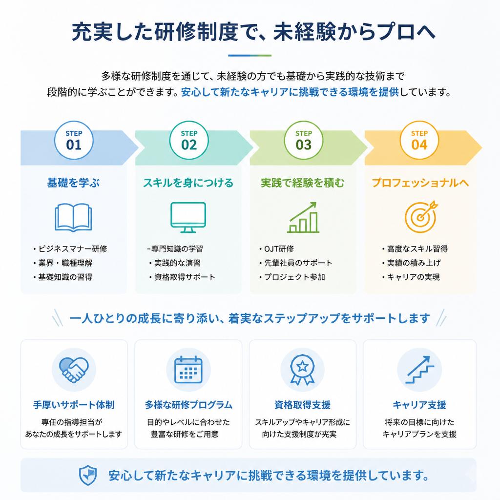 未経験者大歓迎の研修体制