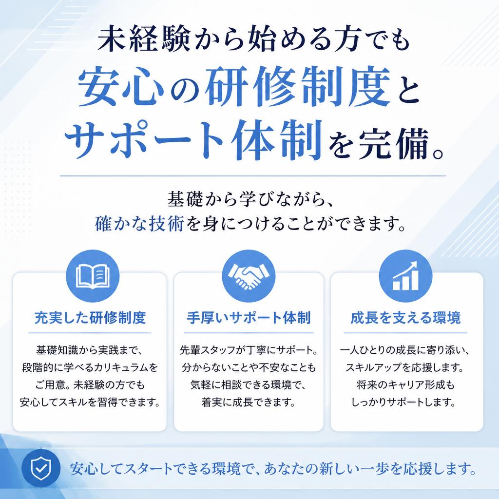 未経験者歓迎の充実したサポート