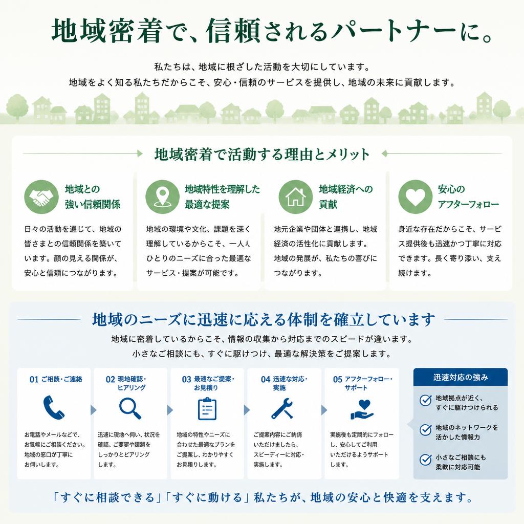 地域密着型の迅速な対応