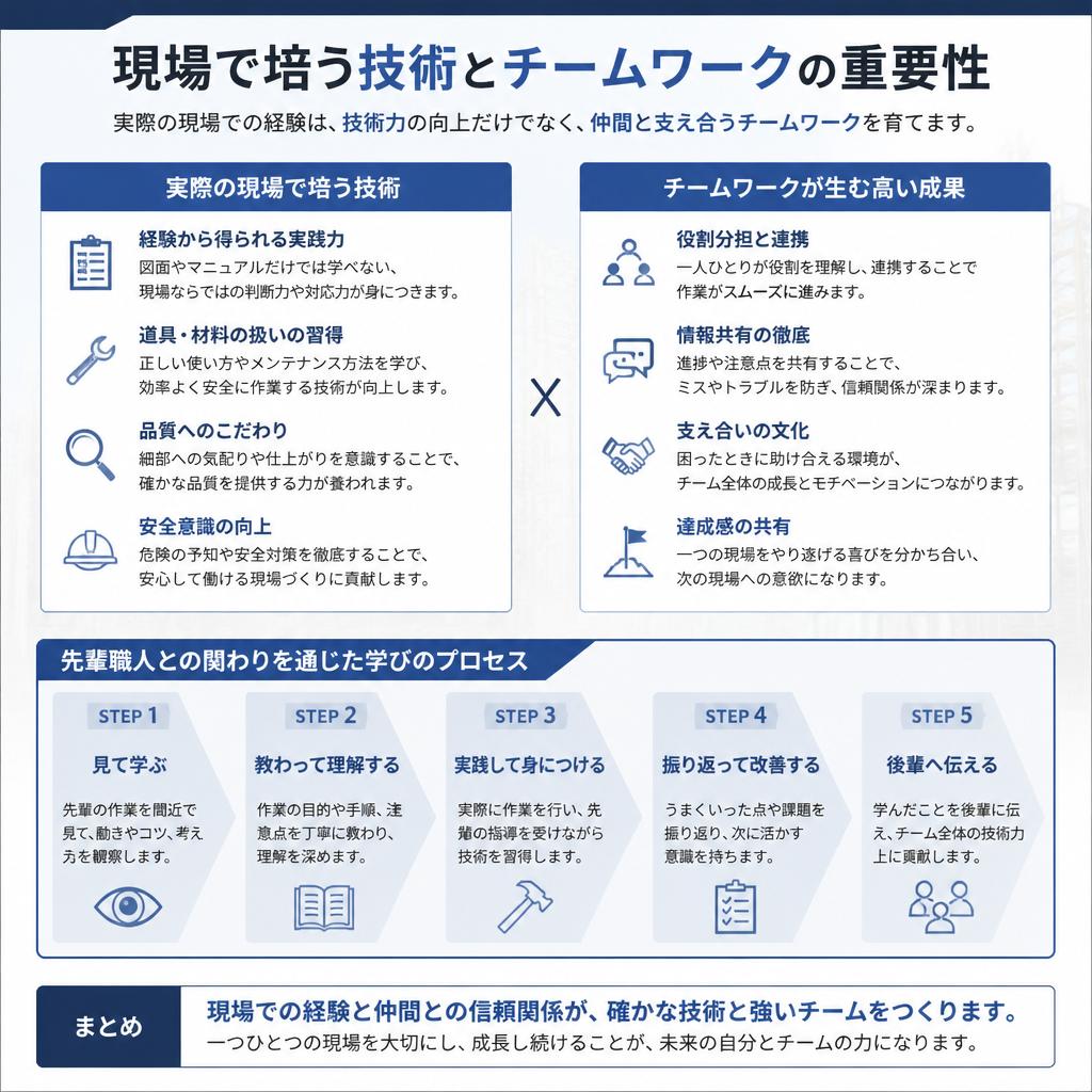 現場での職人の成長