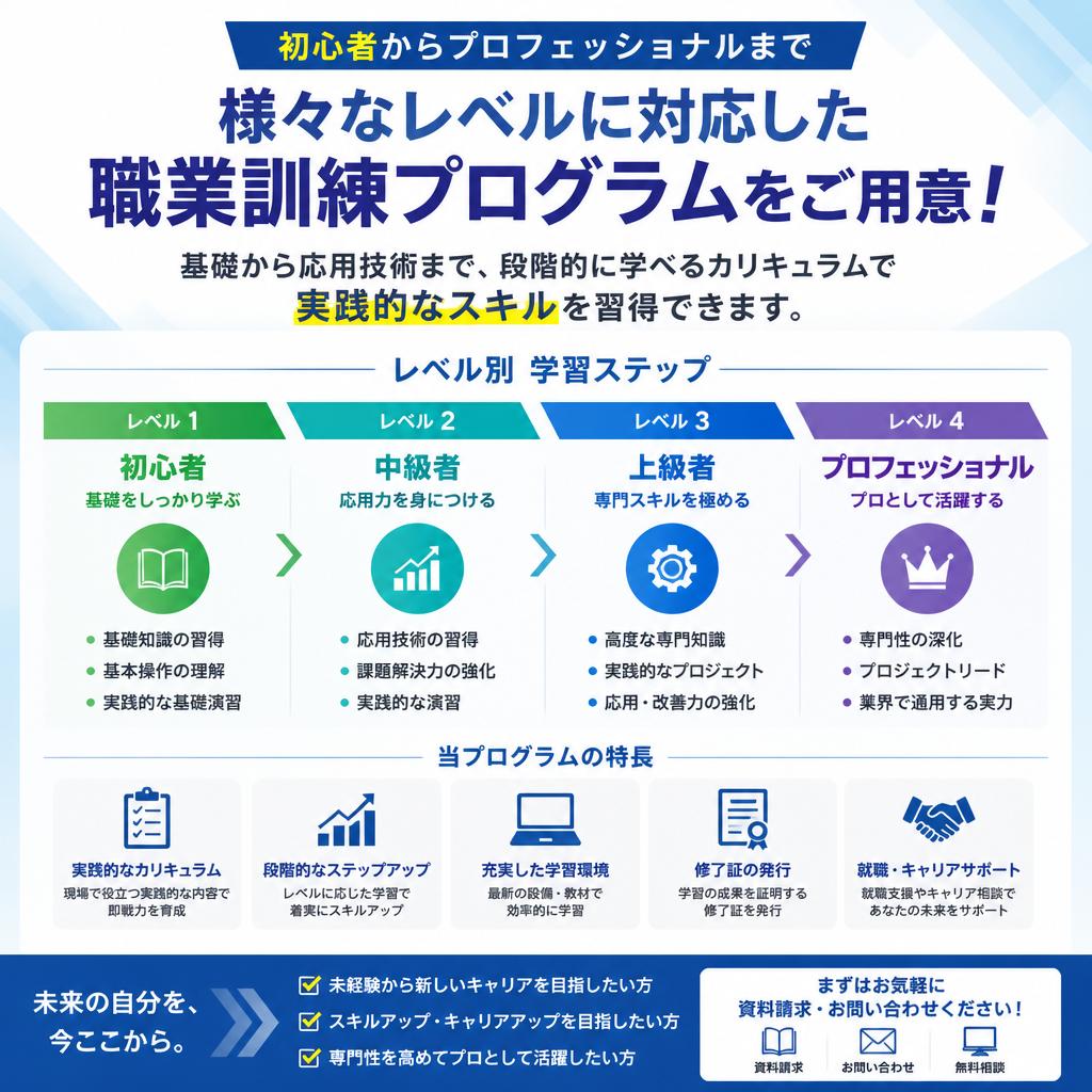 充実した職業訓練プログラム