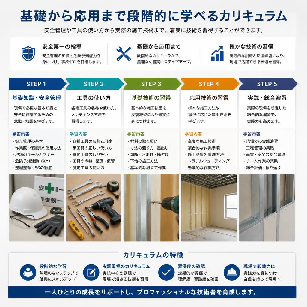 段階的なカリキュラムで確実に成長