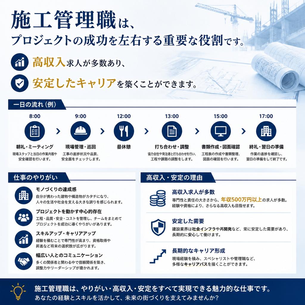 施工管理職の魅力とやりがい