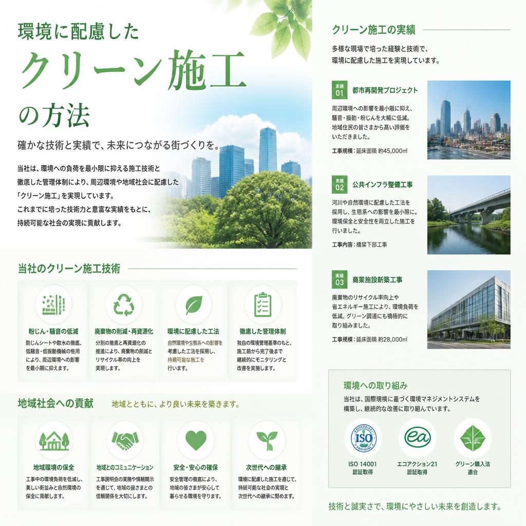 クリーン施工の取り組みと技術力
