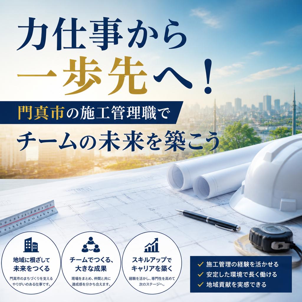 力仕事から一歩先へ！門真市の施工管理職でチームの未来を築こう