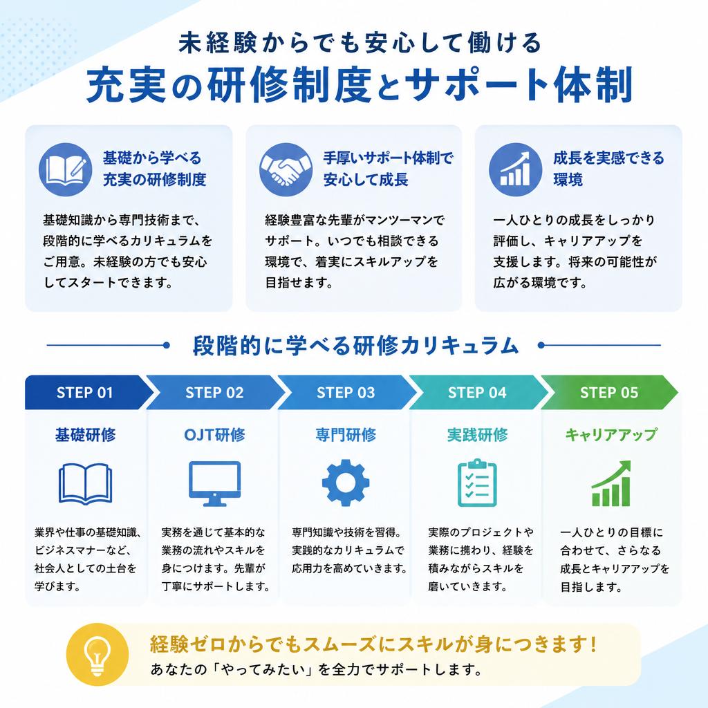 未経験者歓迎！充実のサポート体制