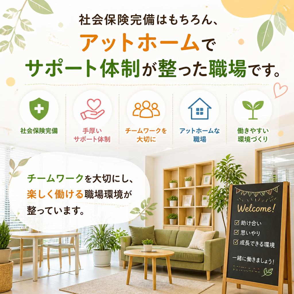 安定した福利厚生と職場の雰囲気