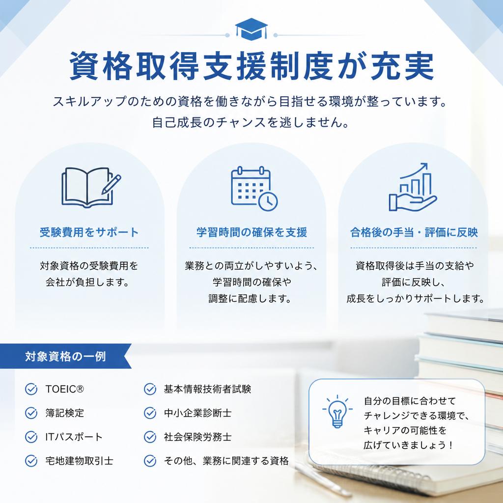 4. 働きながら資格取得を支援！