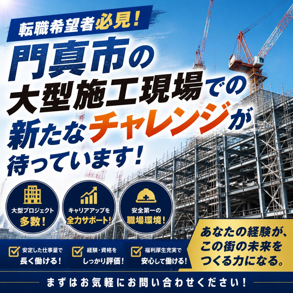 転職希望者必見！門真市の大型施工現場での新たなチャレンジが待っています！