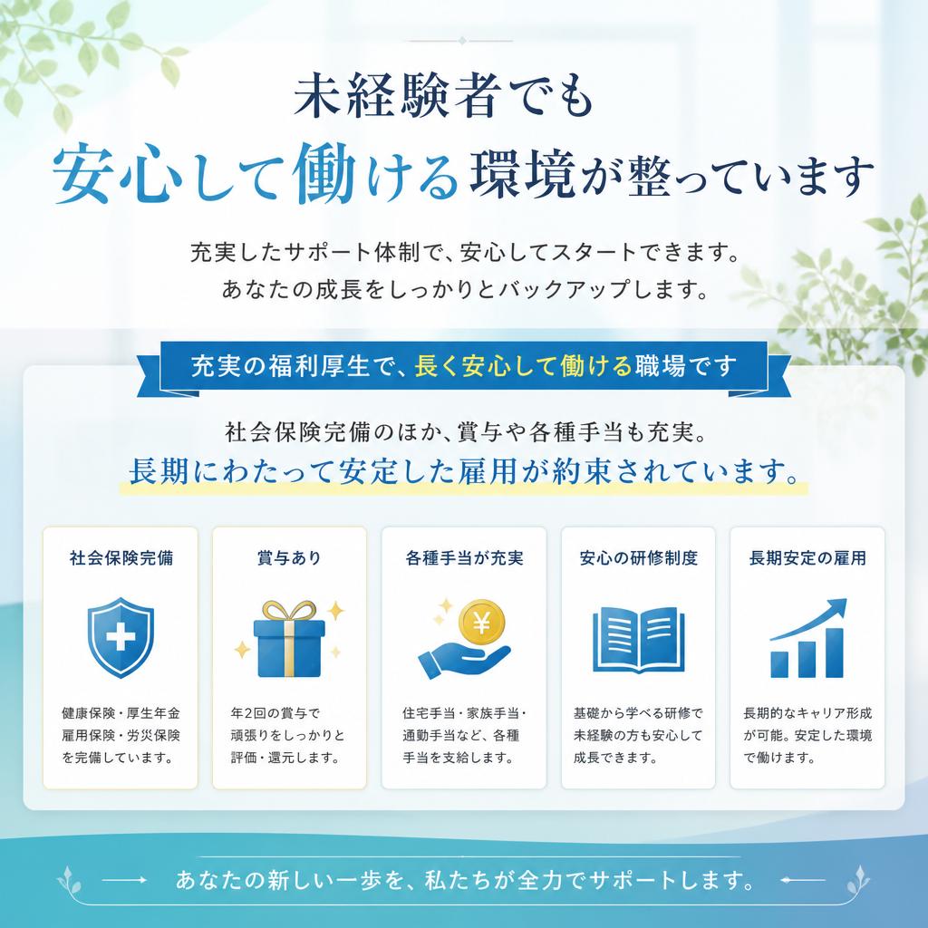 安定した雇用と充実の福利厚生