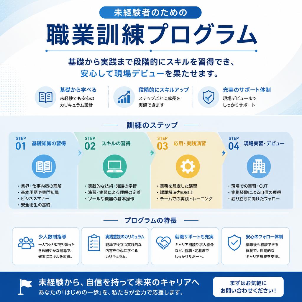 充実の職業訓練でスキルアップ！