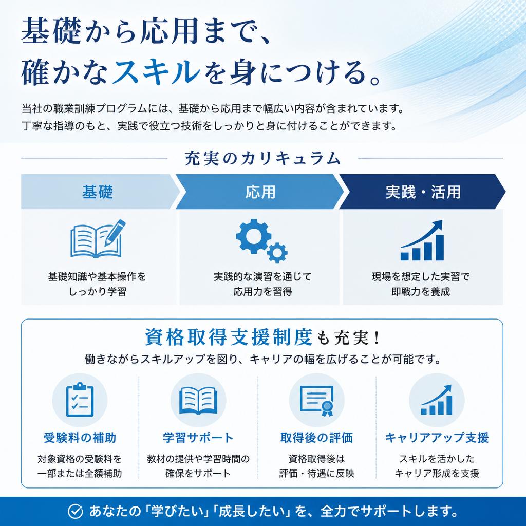 職業訓練プログラムの充実内容