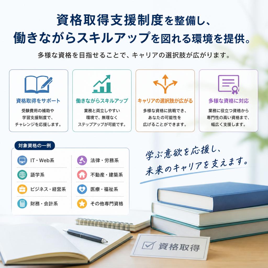 働きながら資格が取れる！