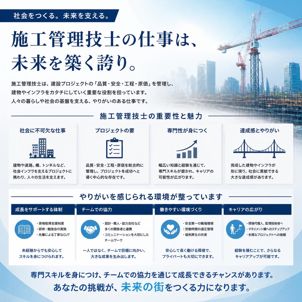 施工管理技士の魅力
