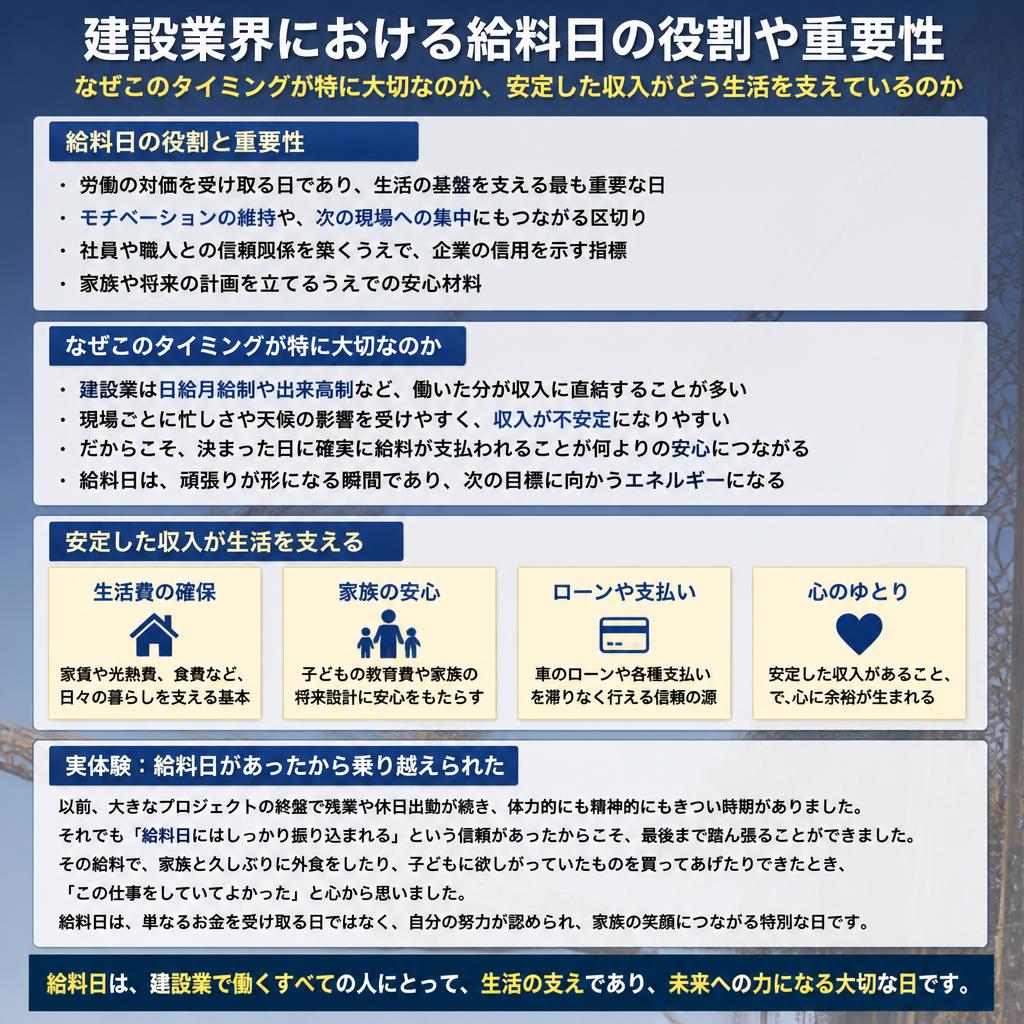 建設業での給料日とその重要性