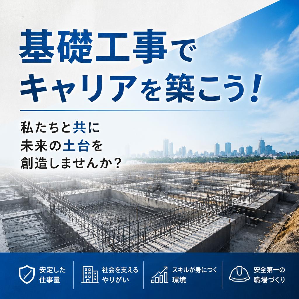 基礎工事でキャリアを築こう！私たちと共に未来の土台を創造しませんか？