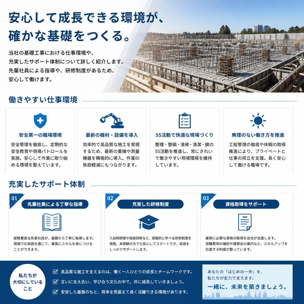 働く環境とサポート体制