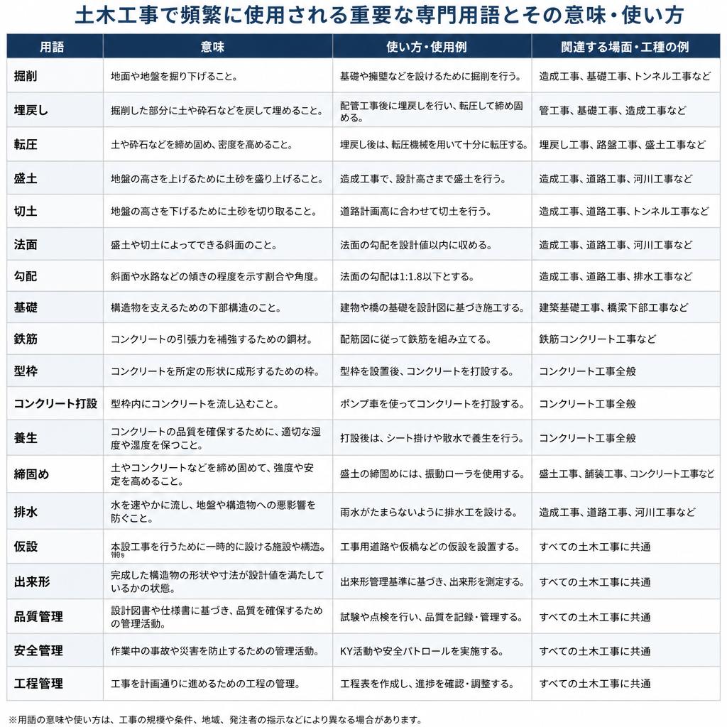 2. よく使われる専門用語の一覧