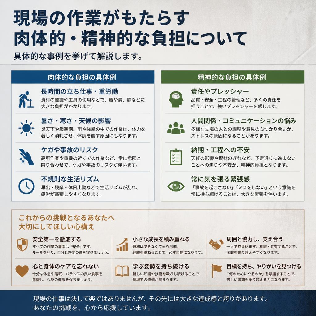 現場でのきつさとは？リアルな実態