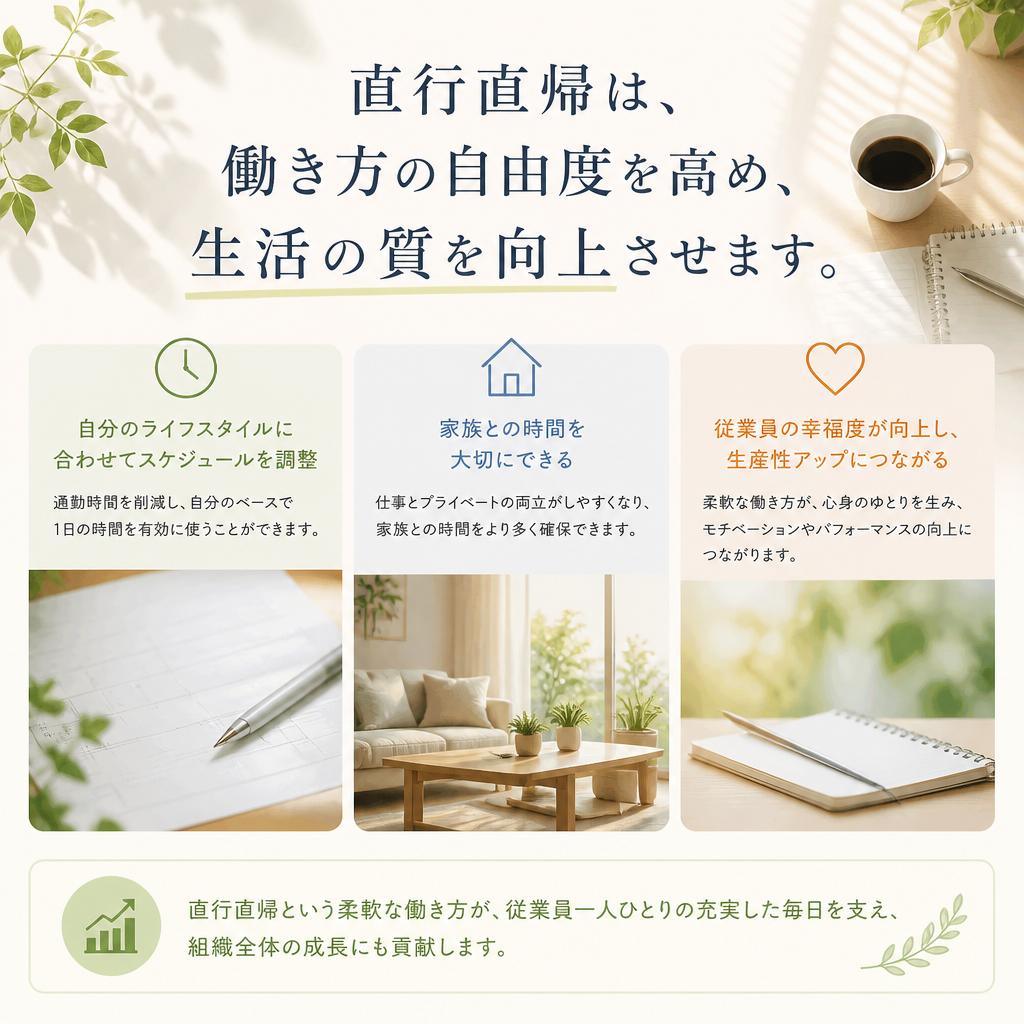 柔軟な働き方で生活の質向上
